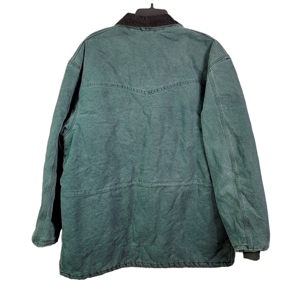 Carhartt C08HTG Vintage Union USA Santa Fe Ranch Corduroy Collar Green Coat L - Picture 9 of 16